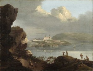lorentzen Christian August Lorentzens Gemälde von der Feste Åkershus oberhalb von Oslo, auf der der Komponist Georg von Bertouch kommandierte (Oslo Museum JWC.092).