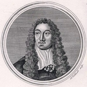locke Der Theaterkomponist und Organist Matthew Locke auf einem Porträt von James Caldwall (J.C., ffpu)