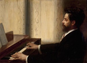 Der brasilianische Komponist Alberto Nepomuceno bei einem Konzert und in seinem Element - gemalt von Eliseu Visconti (1895, Istituto Histórico e Geográfico, Rio de Janeiro)