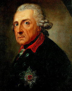 Preußens "Glanz und Gloria" mussten zwar untergehen, doch konnten im Jubeljahr 2012 drei handschriftlich überlieferte Flötensonaten des auch die Musen und den Frieden (zeitweilig) liebenden Musikers Friedrich II. präsentiert werden (Charlottenburg, Gemälde von Anton Graff 1781).