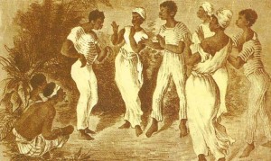 Mit Candombe aus Uruguay, hier in einer Tanzszene aus Montevideo 1870, begeisterten Stefan Kling und Javier Chernicoff am Samstag das Publikum in Arnstadt (Archivo gen. de la Nación, Montevideo, p.d.).