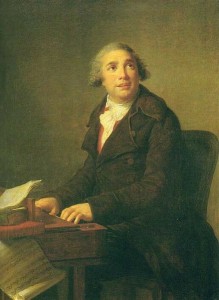 Der seinerzeit berühmte Urheber des "1. Barbiers", Giovanni Paisiello (1740 - 1816), wurde von der Malerin Louise Éisabeth Vigée Le Brun (1755 - 1842) im Jahr 1791 auf die Leinwand gebannt ().