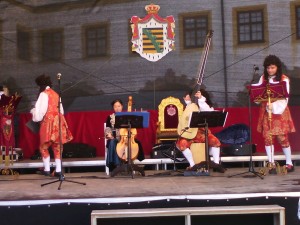 In voller Aktion auf dem Barockfest 2015 auf Schloss Friedenstein: Les Matelots (Agnes Jaworska)
