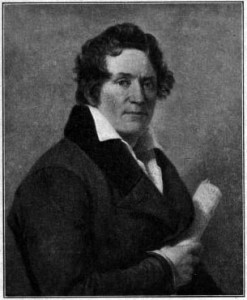 Der Klarinettenvirtuose und Komponist Bernhard Crusell (1775 - 1838) auf einem zeitgenössischen Gemälde (s/w-Reproduktion, J.G. Sandberg, 1826)