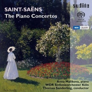 Beim Label Audite erschien diese Hybrid SACD (Surround Sound) sämtlicher Klavierkonzerte von Camille Saint-Saens mit Anna Malikowa und dem WDR-Sinfonieorchester (B0036FVVIQ, 2010).
