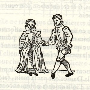 Der Tänzer erweist seiner Dame : Aus Thoinot Arbeaus (1589, domaine public).