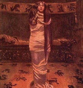 Byam Shaw illustrierte Edgar Allan Poe's gleichnamige Geschichte, die auf den Namen der Sirene Ligeia anspielt und in Augusta Read Thomas' gleichnamiger Kammeroper aufgegriffen wird (Selected Tales of Mystery, 1909, ill. US p.d.).