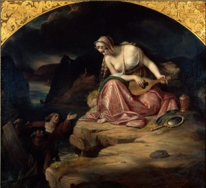 Carl Joseph Begas griff als einer der ersten bildenden Künstler der romantischen Periode Brentanos Lorelei-Erzählung auf (1835, US p.d.).