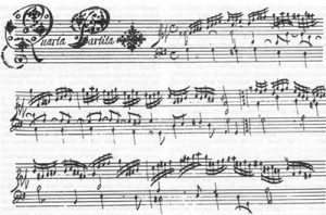 Autographseite der Vierten Partita für ein Tasteninstrument von Johann Jakob Froberger (Karadar Photo Gallery, p.d.)