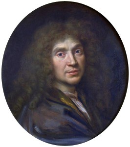 Jean-Baptiste Poquelin alias Molière auf einem etwa 1658 entstandenen Gemälde von Pierre Mignard (Musée Condée, PE 313, US p.d.)