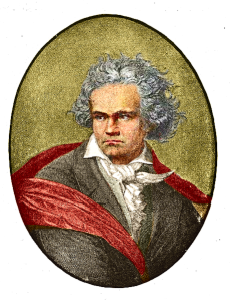 Ludwig van Beethoven in "Stürmer-und-Dränger-" Pose auf einem etwas weniger bekannten Gemälde ( Jan Arkesteijn, UT Library, www.wikipedia.nl, p.d.)