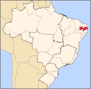 Aus Princesa Isabel, gelegen im mordöstlich(st)en Bundesstaat Paraíba (der Name ist der einstigen brasilianischen Kaiserin zu verdanken) zog es Baptista Siqueira zum Studium weit in den Süden, nach Rio de Janeiro (svg GNU Raphael Lorenzeto de Abreu, 21.4.2006, GNU Free Doc. Lic.).