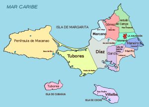 Blick auf die gesamte Inselregion des venezolanischen Bundesstaats Nueva Esparta (2007, CC-Liz.)