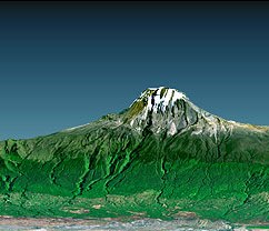 Diana McIntosh thematisierte in ihren Kompositionen auch ihre persönliche Annäherung an den (Gipfel des) Kilimanjaro - in der Besetzung für Klavier, Schlagzeug und Streichquartett (PIA03355, NASA p.d.).