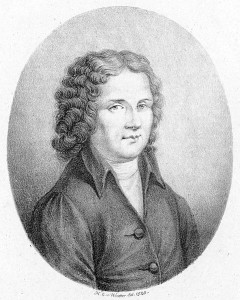 Maestro Alessandro Scarlatti (1660 - 1725) auf dem Gravurporträt von E.H. von Wintter (1820, Gallica Digital Library, p.d.)